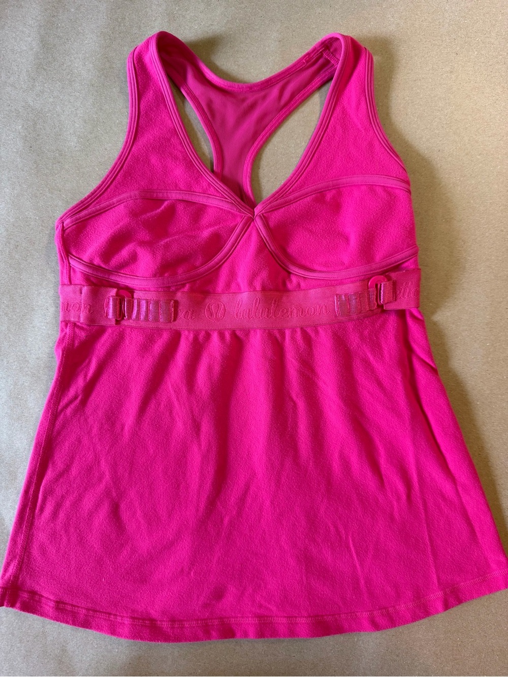 Rare Lululemon Spell out Pink Racerback Tank